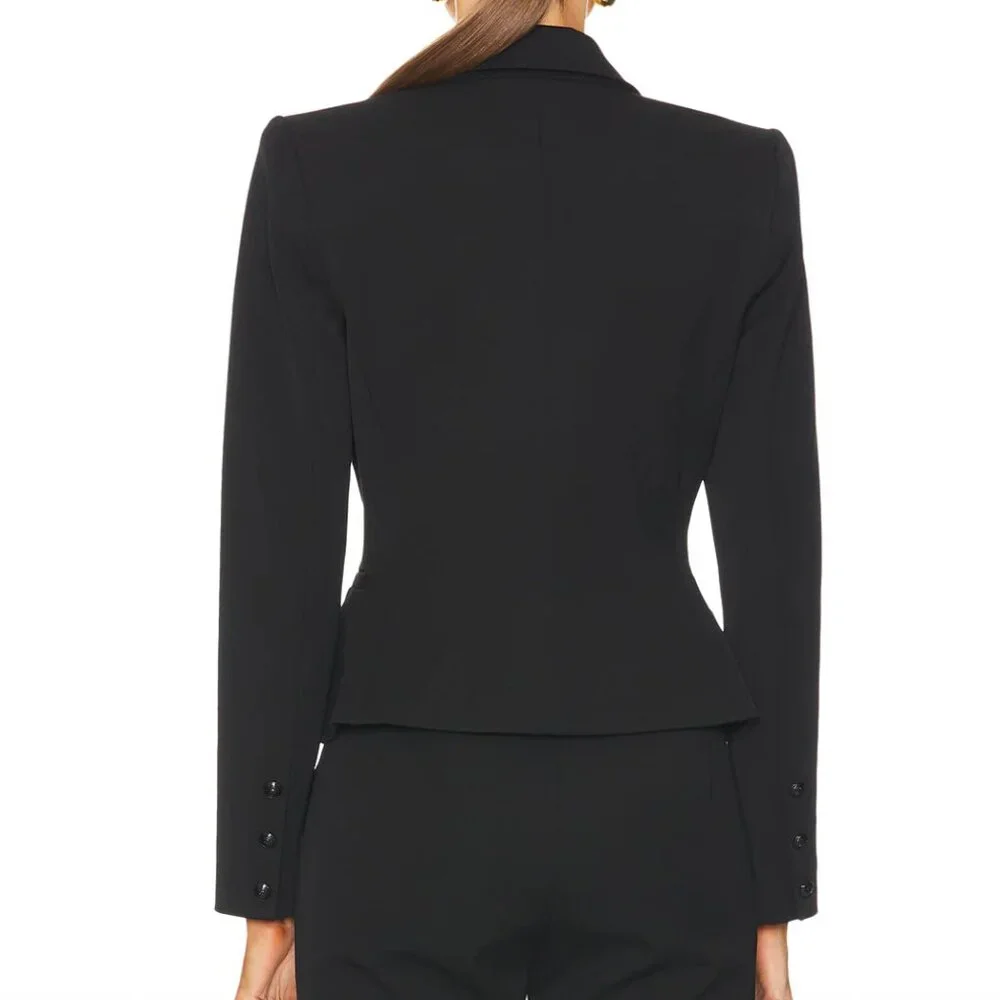 NEW L'AGENCE Andalusia Blazer Jacket in Black & White - Agence 2 XS XSmall